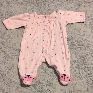 Carter's Pink Ladybug Footed One Piece